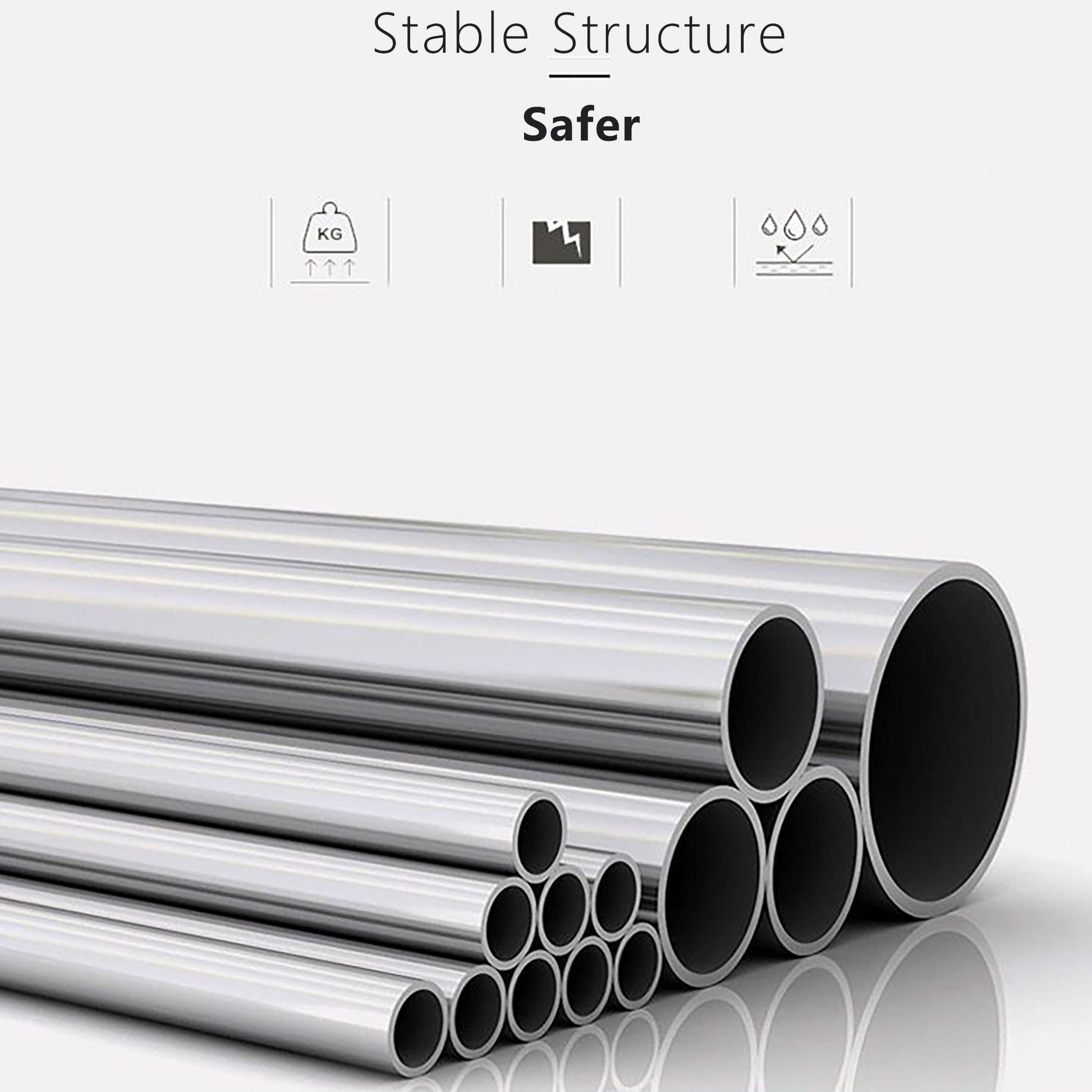 Industrial metal pipes in a neat stack, shiny silver aluminum tubing, hollow ends on Tampa Home & Garden Store
