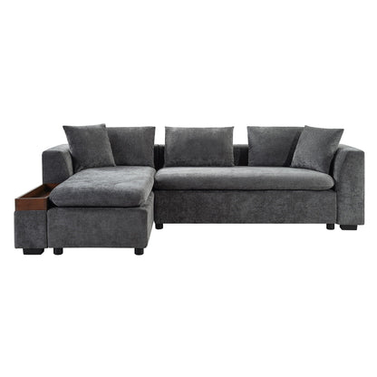 Modern L Shaped Sofa With Storage And Upholstery