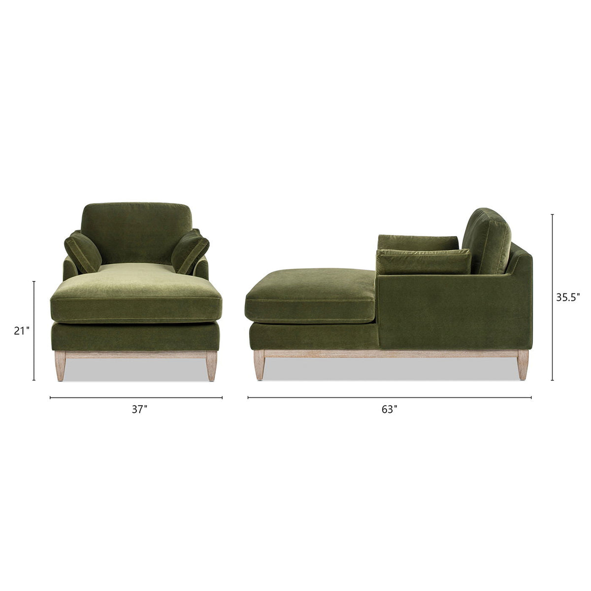 Two-piece olive green farmhouse chaise lounge and chair with rubberwood base by HouseOfZazla on Tampa Home & Garden Store