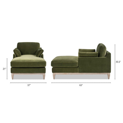 Two-piece olive green farmhouse chaise lounge and chair with rubberwood base by HouseOfZazla on Tampa Home & Garden Store