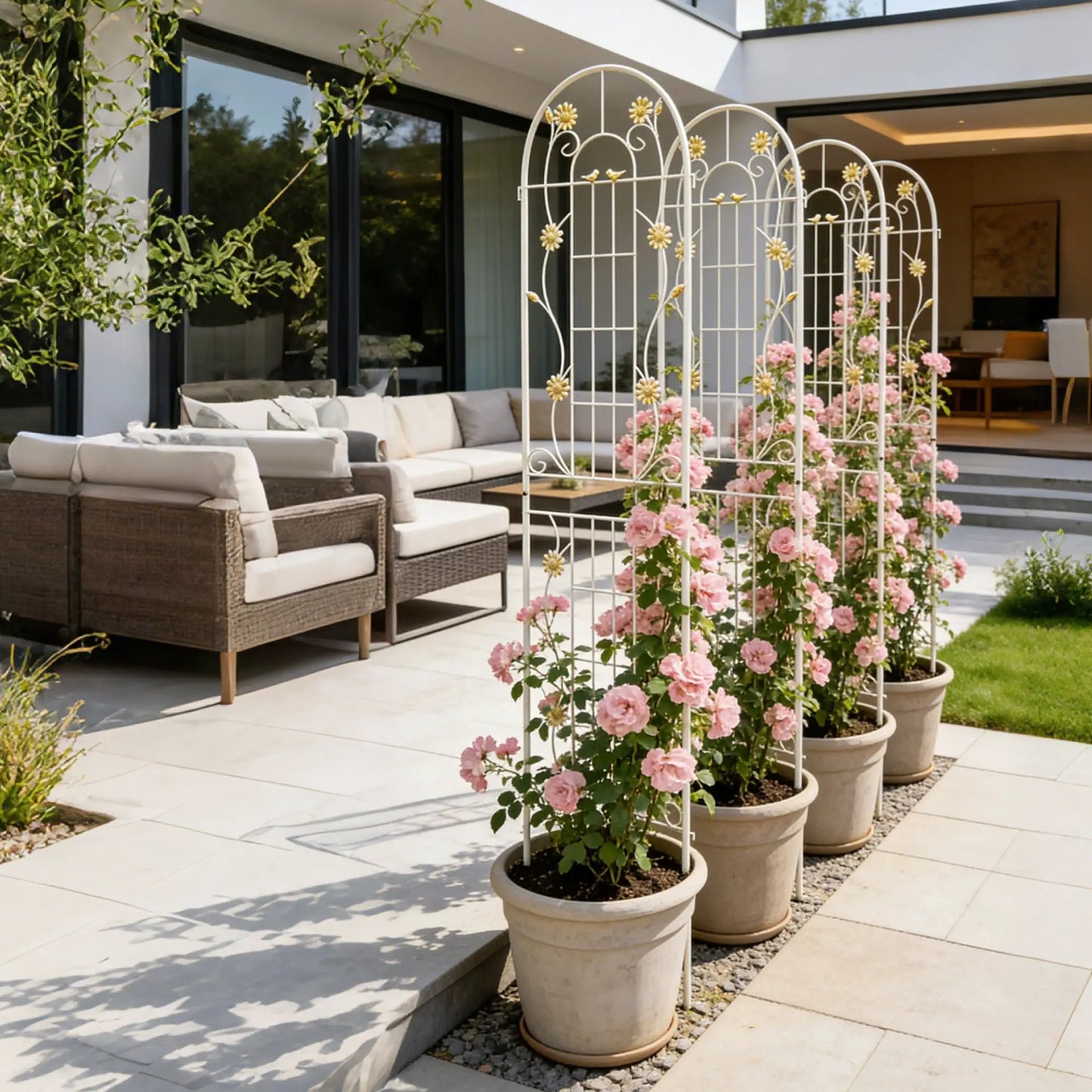 Metal Garden Trellis for Climbing Plants Outdoor
