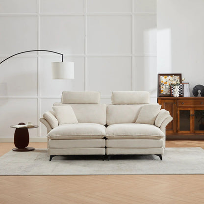 Modern Deep Seat Sectional Sofa With Ottoman beige fabric, 3-piece set by Unique Piece Furniture on Tampa Home & Garden Store