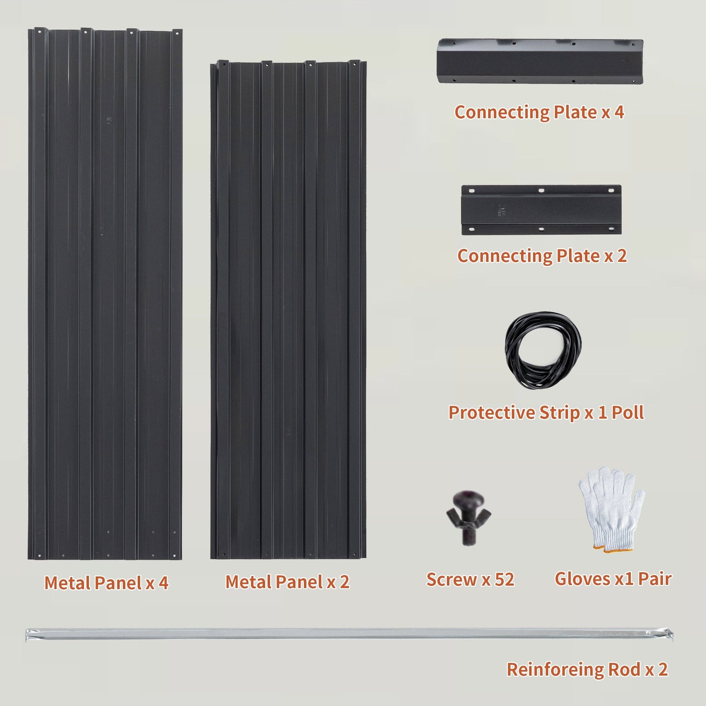 6x3x1 ft metal raised garden bed components in HouseOfZazla panels with plates and hardware on Tampa Home & Garden Store