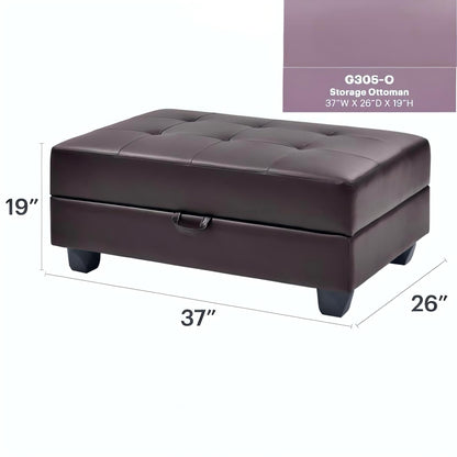 Dark brown tufted storage ottoman Revere by HouseOfZazla on Tampa Home & Garden Store