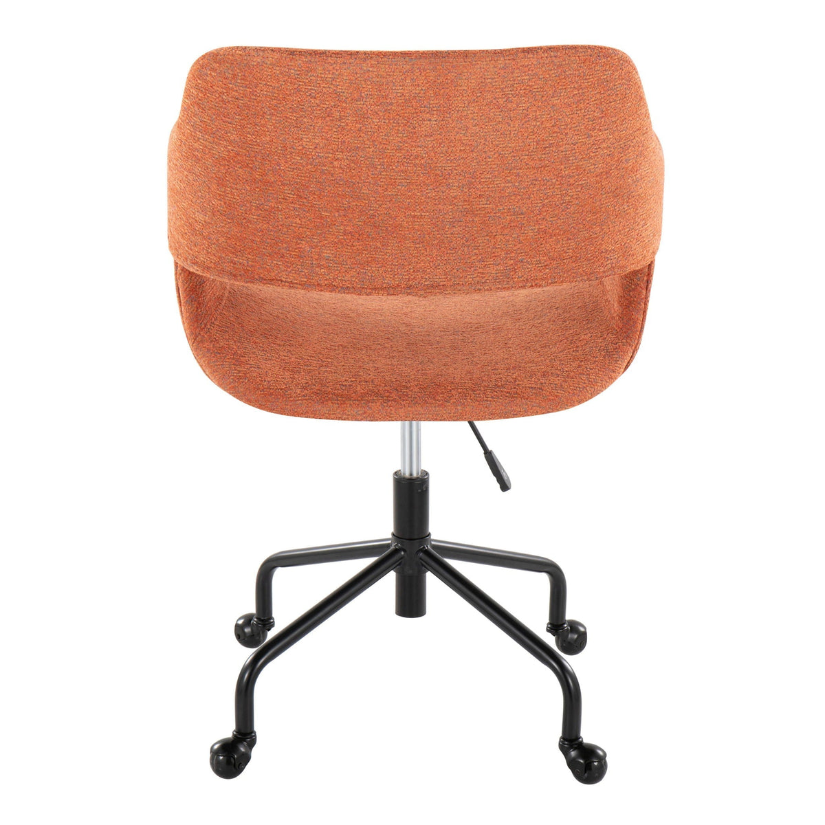 Contemporary adjustable office chair with orange textured upholstery and wheeled base HouseOfZazla on Tampa Home & Garden Store