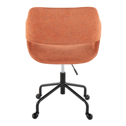 Contemporary adjustable office chair with orange textured upholstery and wheeled base HouseOfZazla on Tampa Home & Garden Store