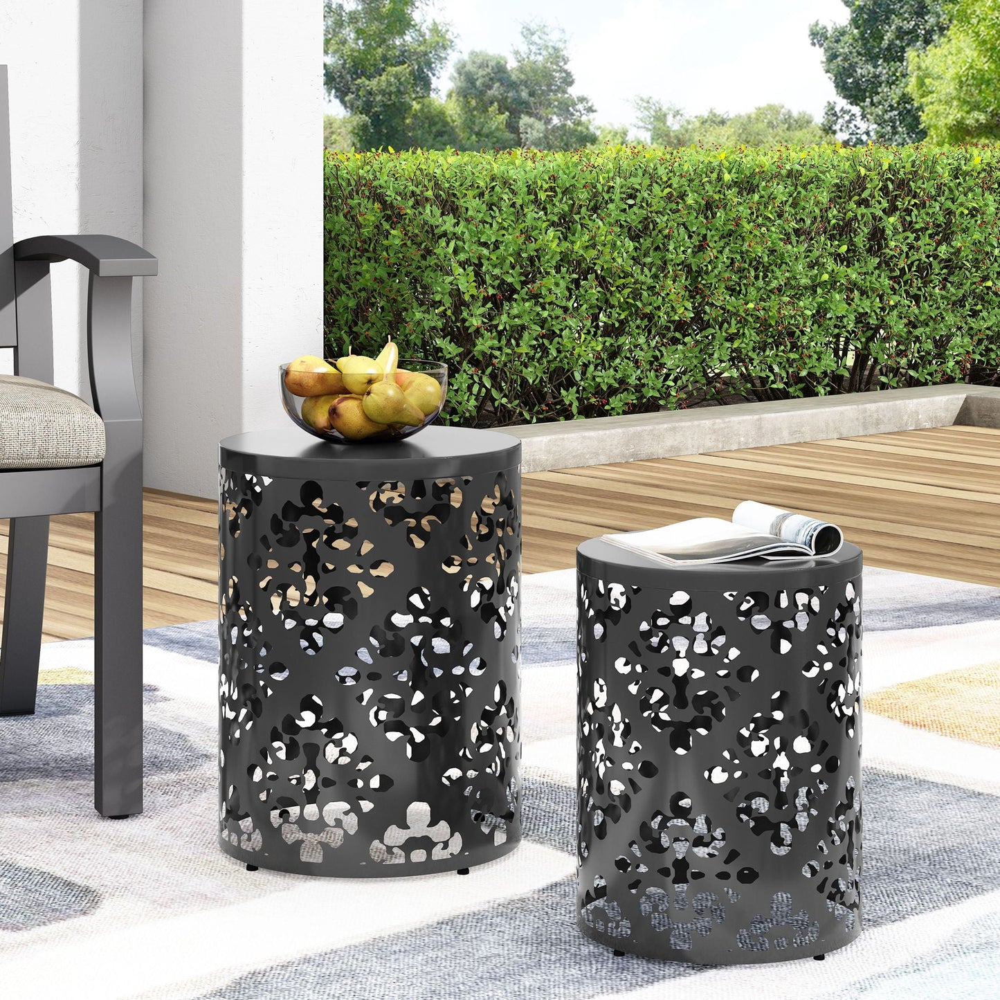 Modern Metal Outdoor End Table For The Patio