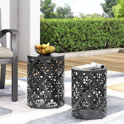 Modern Metal Outdoor End Table For The Patio