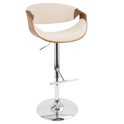 Mid Century Modern adjustable barstool with swivel and T-footrest chrome base HouseOfZazla on Tampa Home & Garden Store