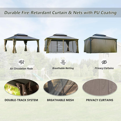 12 X 16 Aluminum Hardtop Gazebo With a Canopy
