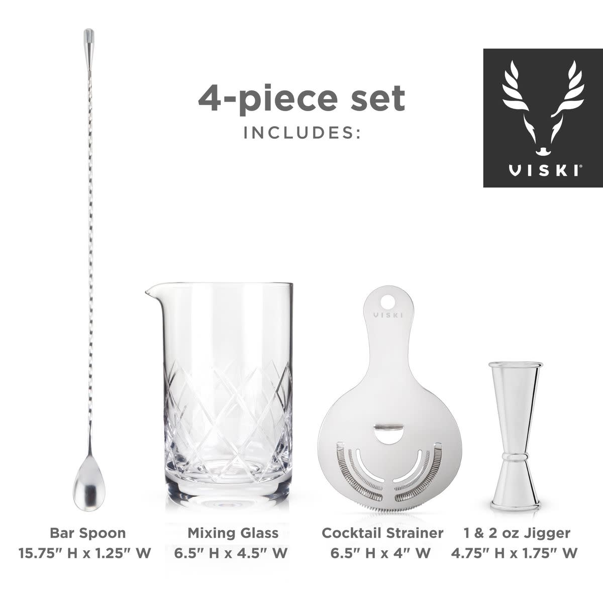 Harrison Barware Set With Glass And Jigger Kit