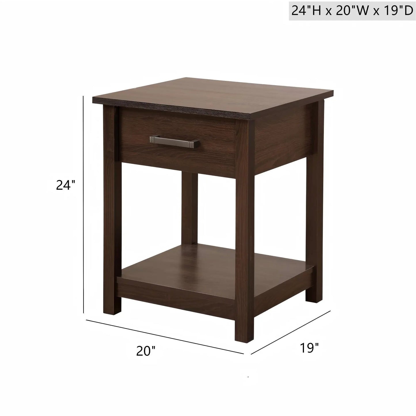 Salem Nightstand With Roller Drawer Glides