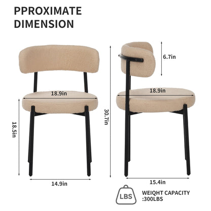Medieval curved-back beige dining chairs set of 4, HouseOfZazla, black legs on Tampa Home & Garden Store