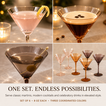 Venus Martini Cocktail Glassware and Set