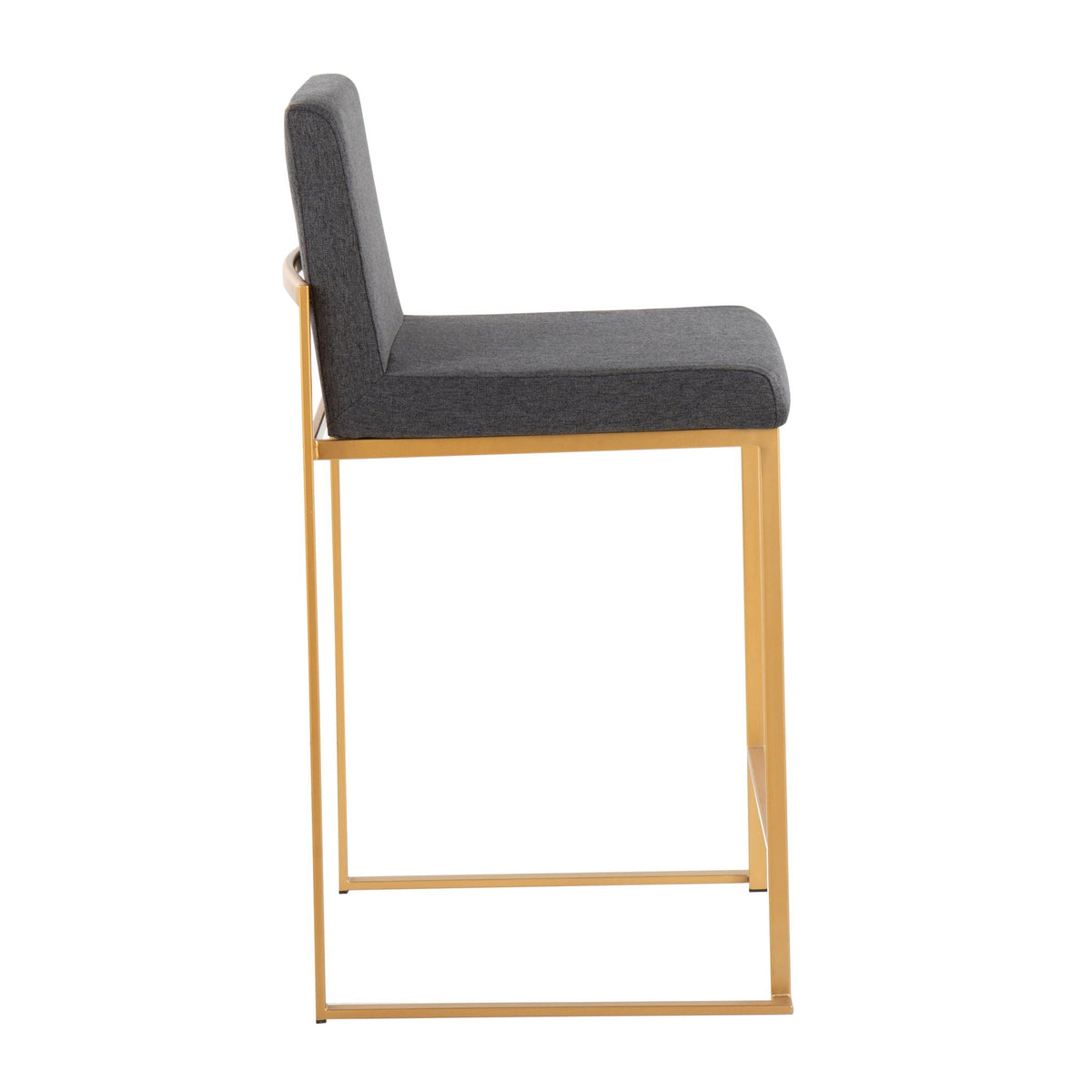 Contemporary high back counter stool with upholstered gray seat by HouseOfZazla on Tampa Home & Garden Store