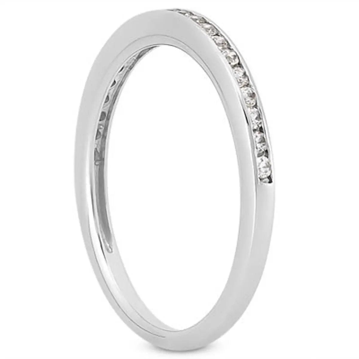 14k white gold slim channel set diamond wedding ring band on Tampa Home & Garden Store