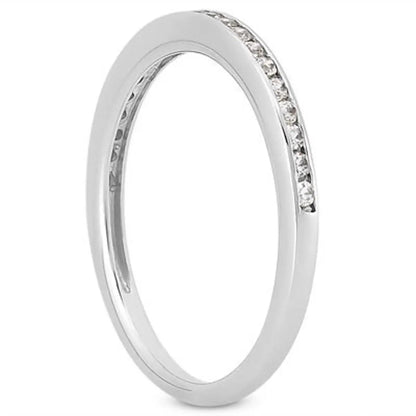 14k white gold slim channel set diamond wedding ring band on Tampa Home & Garden Store
