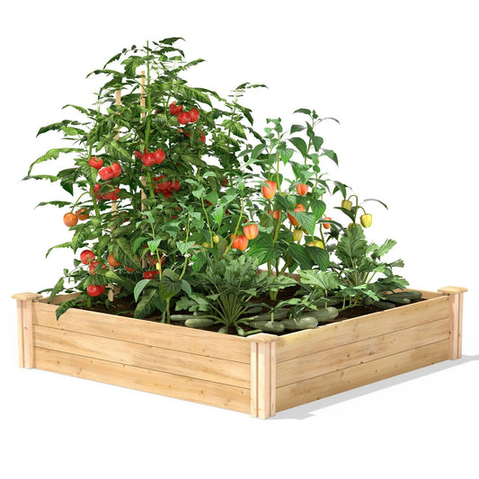 4ft x 4ft Outdoor Pine Wood Raised Garden Bed Planter Box - Made in USA - Tampa Home & Garden Store
