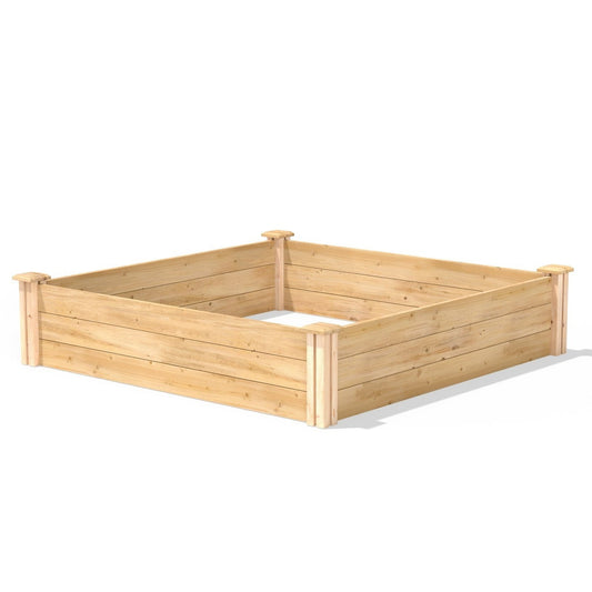 4ft x 4ft Outdoor Pine Wood Raised Garden Bed Planter Box - Made in USA - Tampa Home & Garden Store