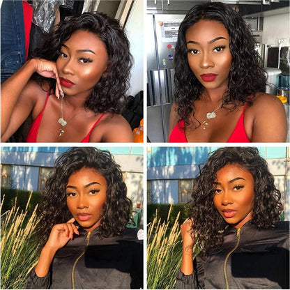 4X4 Water Wave Short Bob Brazilian Human Wig