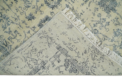 4x6 Fine Hand Knotted Beige and Gray Traditional Vintage Persian Style Antique Wool and Silk Rug | AGR14 - Tampa Home & Garden Store