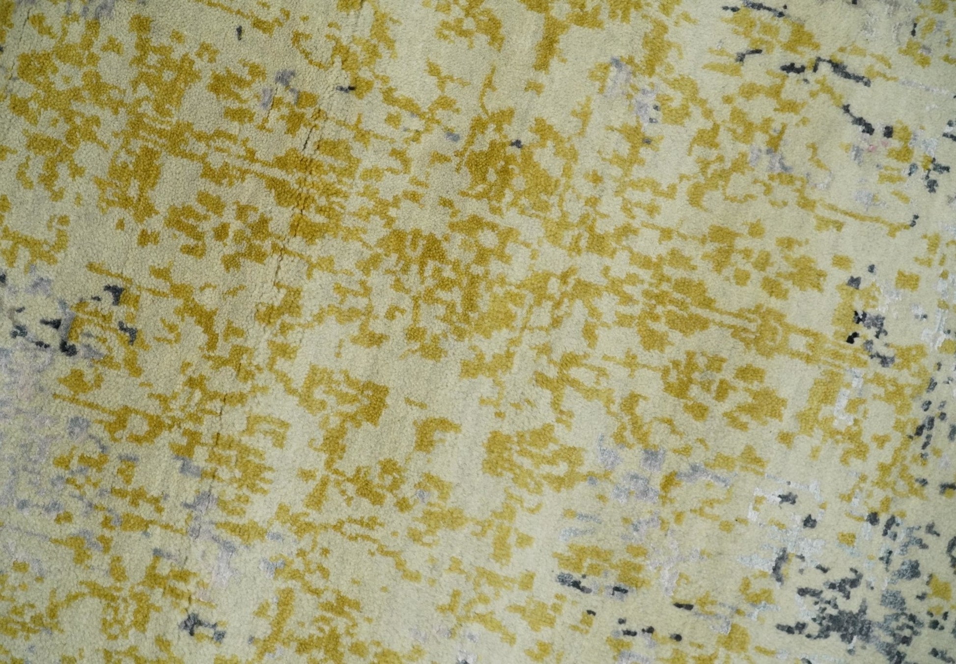 4x6 Fine Hand Knotted Gold, Gray and Ivory Modern Abstract Wool and SIlk Area Rug | AGR17 - Tampa Home & Garden Store