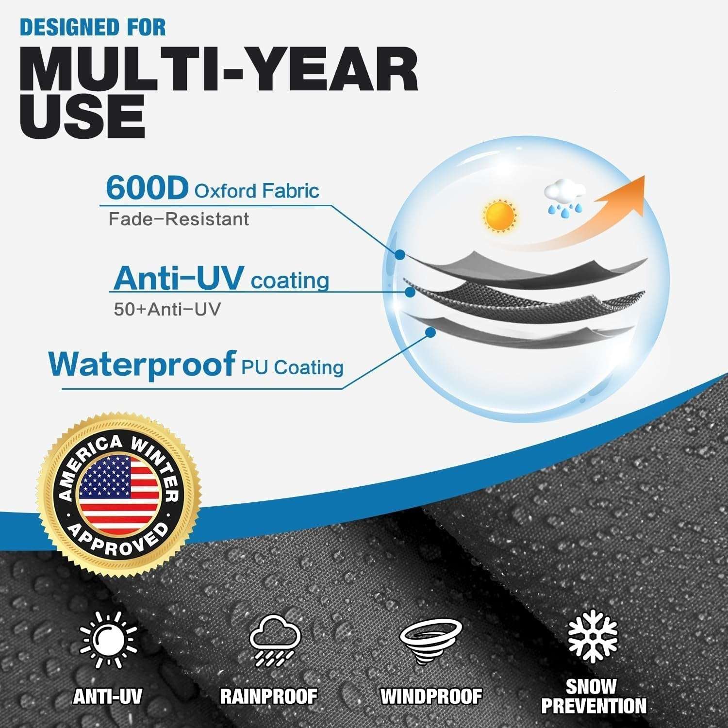 600D Kayak Cover by Dikasun Outdoor with anti-UV and PU coating on Tampa Home & Garden Store