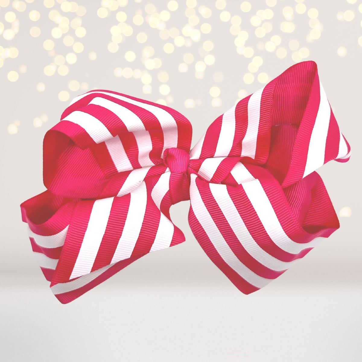 6 Inch Stripe Grosgrain Hair Bow red and white oversized ribbon clip by Chicky Chicky Bling Bling on Tampa Home & Garden Store