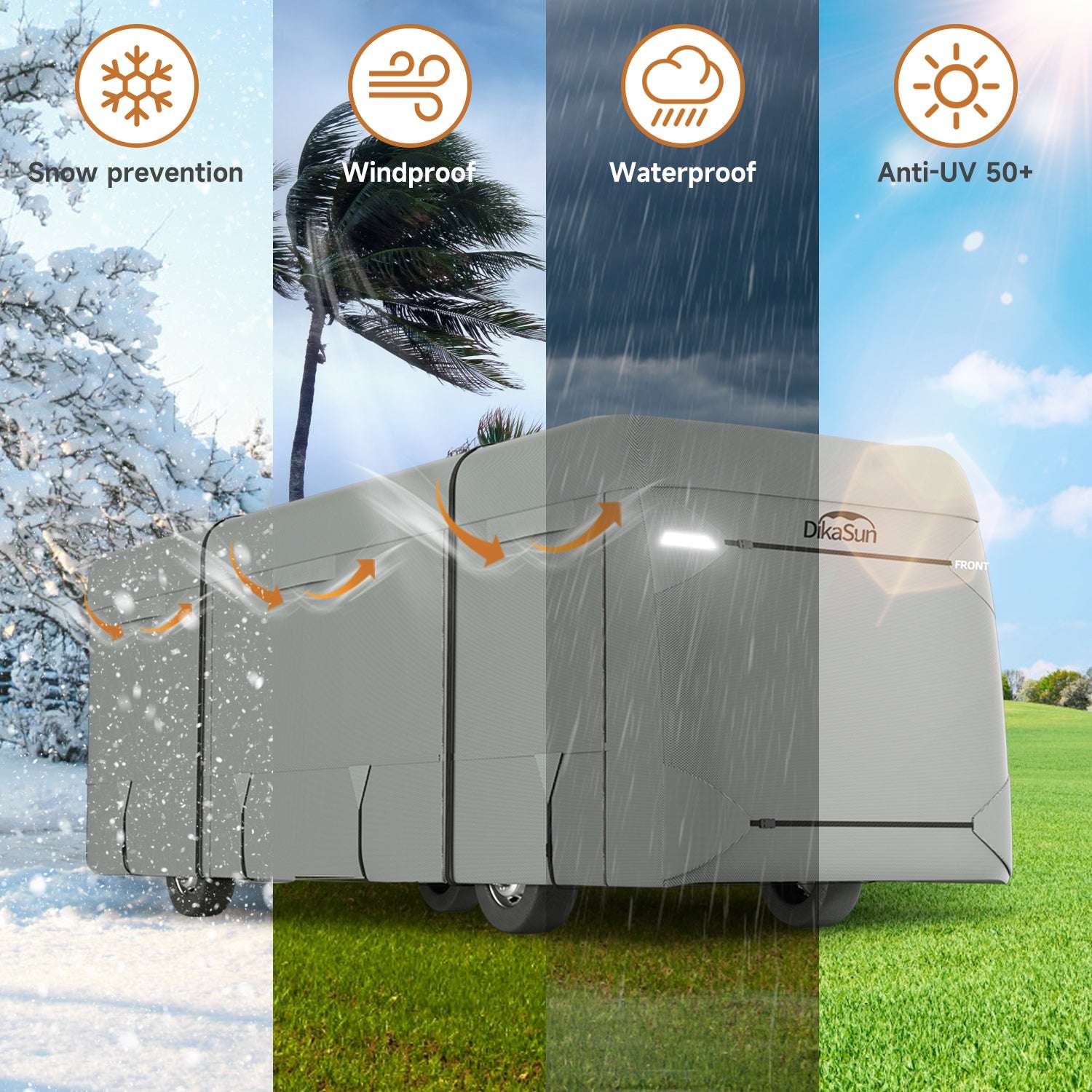 DikaSun 7-Layer Class A RV Cover heavy-duty anti-UV waterproof windproof by Dikasun Outdoor on Tampa Home & Garden Store