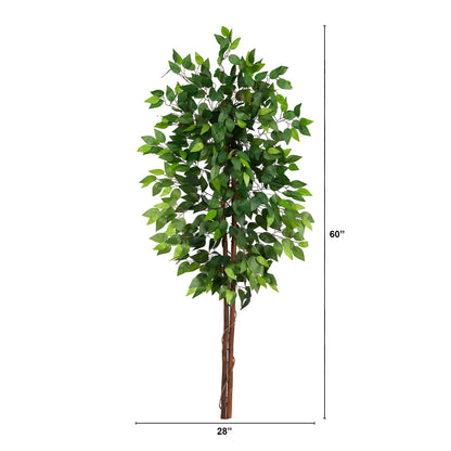 5’ Artificial Double Trunk Ficus Tree (No Pot) - Tampa Home & Garden Store