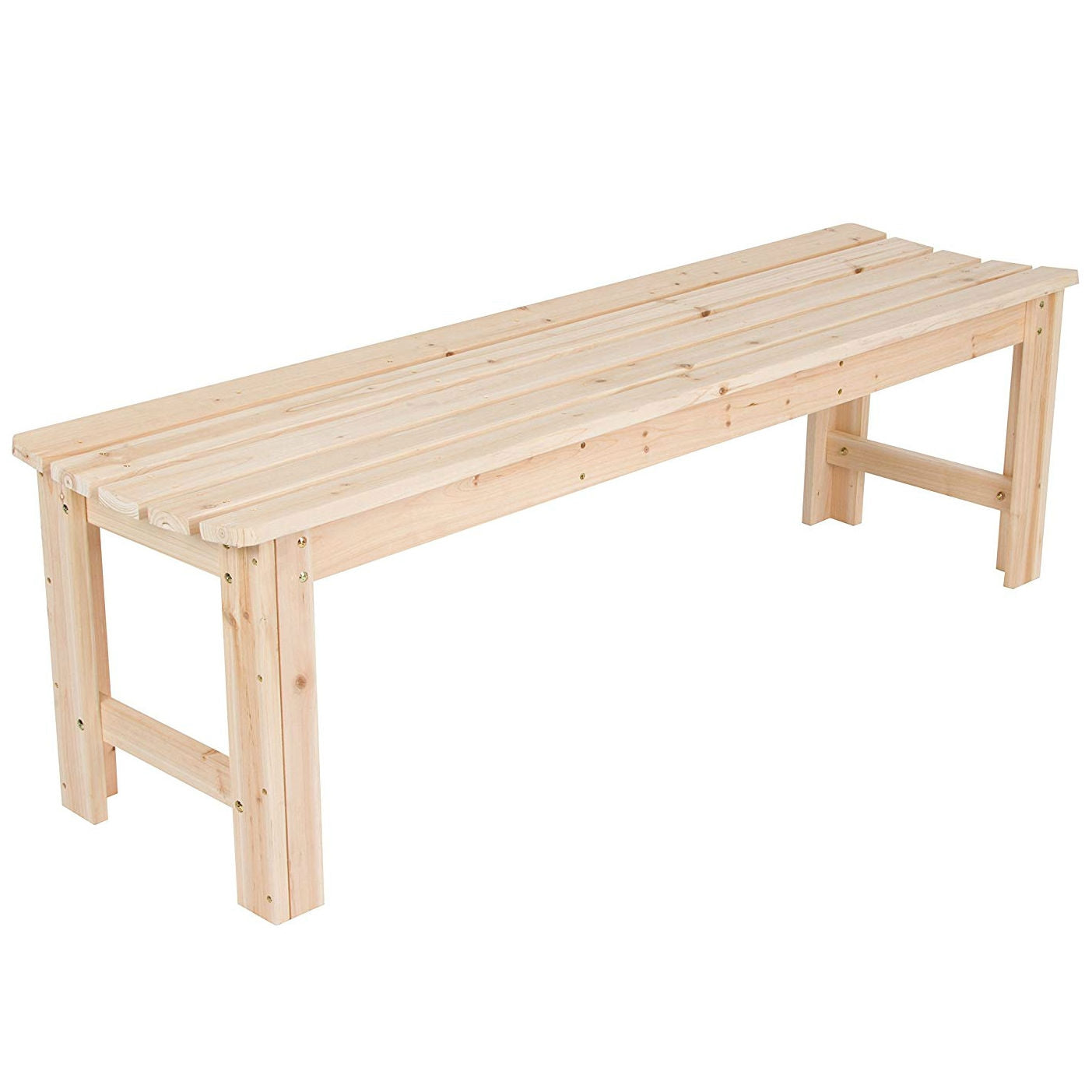 5-Ft Backless Garden Bench in Natural Yellow Cedar Wood - Tampa Home & Garden Store