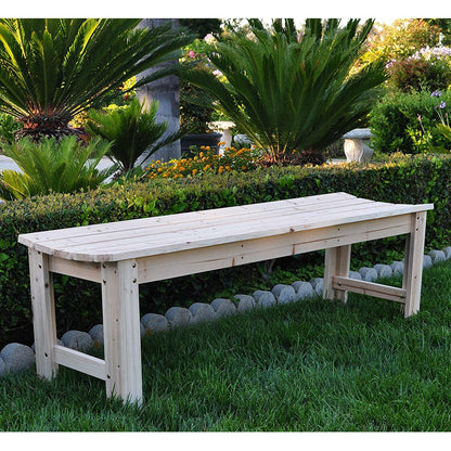5-Ft Backless Garden Bench in Natural Yellow Cedar Wood - Tampa Home & Garden Store