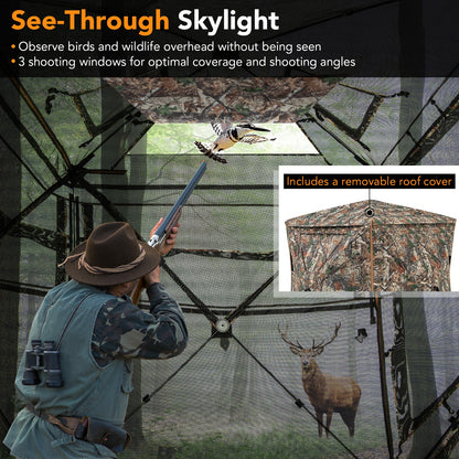 5-IN-1 Detachable Hunting Blind for 2-3 People with Skylight - Tampa Home & Garden Store