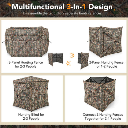 5-IN-1 Detachable Hunting Blind for 2-3 People with Skylight - Tampa Home & Garden Store