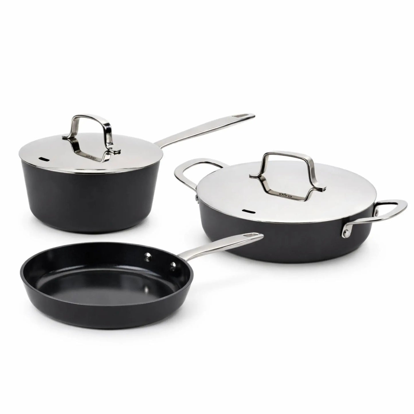 Alva Ceramic Nonstick Cookware Set black with stainless steel lids on Tampa Home & Garden Store