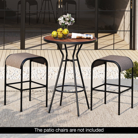 5 Pieces Outdoor Round Bar Table Set with 1.6 Inches Umbrella Hole - Tampa Home & Garden Store