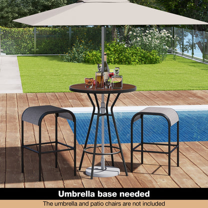 5 Pieces Outdoor Round Bar Table Set with 1.6 Inches Umbrella Hole - Tampa Home & Garden Store