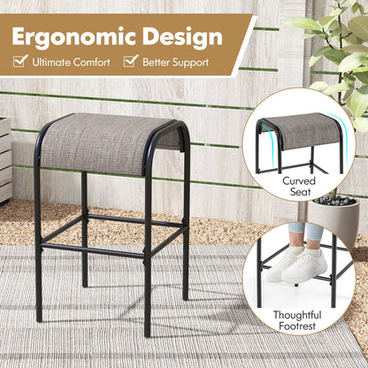 5 Pieces Outdoor Round Bar Table Set with 1.6 Inches Umbrella Hole - Tampa Home & Garden Store