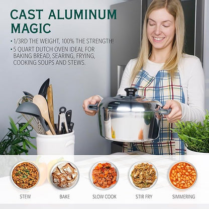 5 Quarts Round Dutch Oven with Lid - Tampa Home & Garden Store