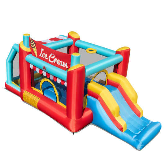 5-in-1 Ice Cream Inflatable Bounce House with Ball Pit and Slide without Blower - Tampa Home & Garden Store