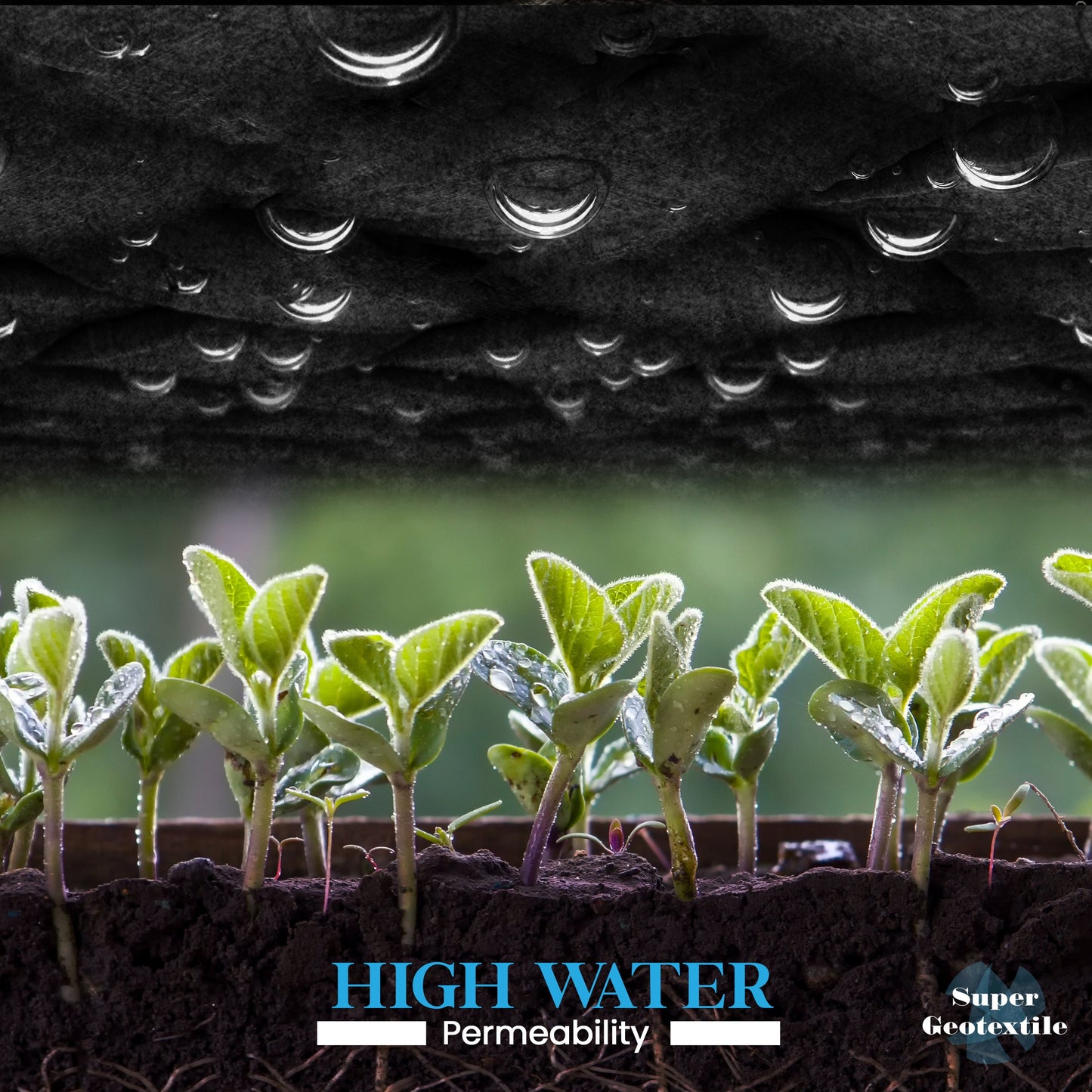 Tejido filtrante geotextil perforado con aguja, no tejido, de 8 oz (50 años de vida útil)