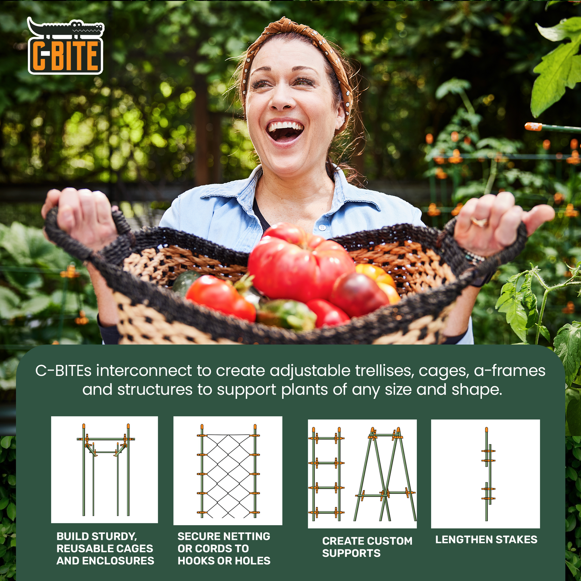 5' or 6' Monster Plant Support!  Custom Trellis & Tomato Cage Kit - The All Purpose Heavy Lifter - Tampa Home & Garden Store
