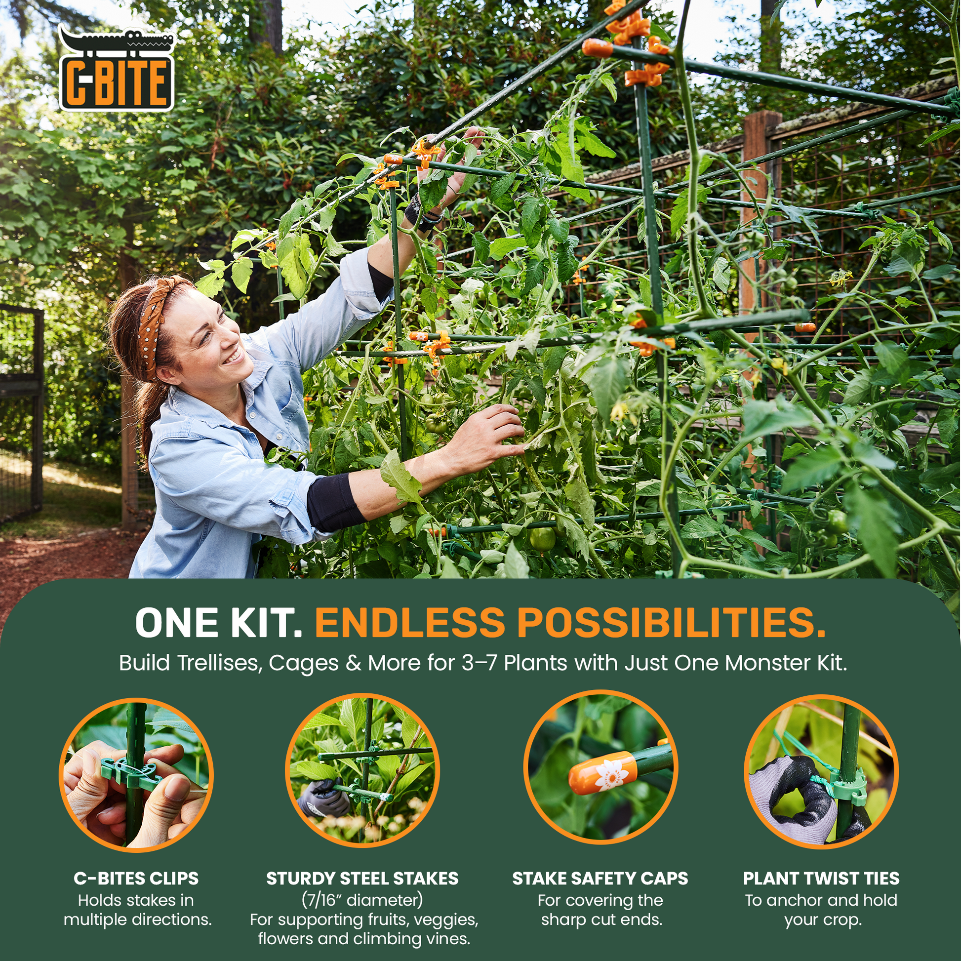 5' or 6' Monster Plant Support!  Custom Trellis & Tomato Cage Kit - The All Purpose Heavy Lifter - Tampa Home & Garden Store