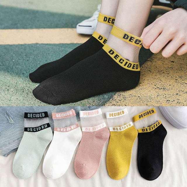 Stevvex crew socks 5-pair unisex cotton set with DECIDED branded cuffs in assorted colors on Tampa Home & Garden Store