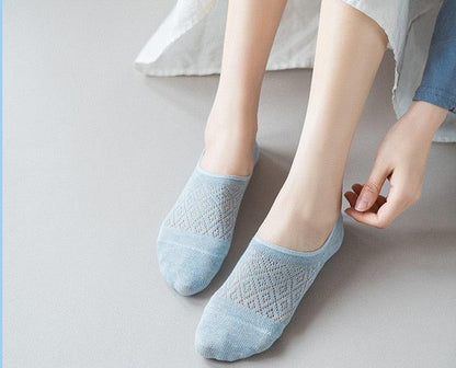 Stevvex women's mesh ankle no-show socks, light blue, 5-pair pack on Tampa Home & Garden Store