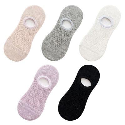 5-pair silicone non-slip invisible socks; mesh no-show ankle multicolor set on Tampa Home & Garden Store