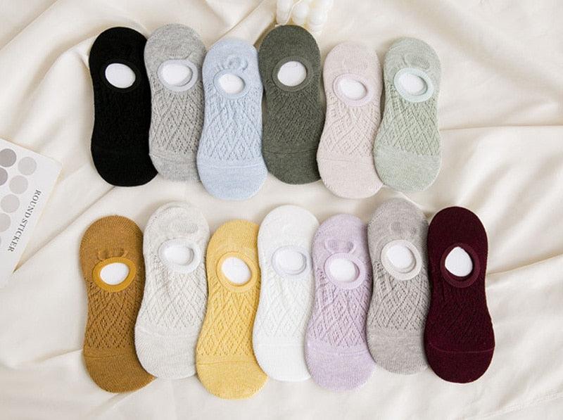 Stevvex silicone non-slip invisible footie socks 13 pairs assorted colors with mesh pattern on Tampa Home & Garden Store