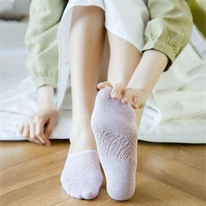 5 pairs Stevvex lavender silicone non-slip invisible ankle socks footie no-show for women on Tampa Home & Garden Store