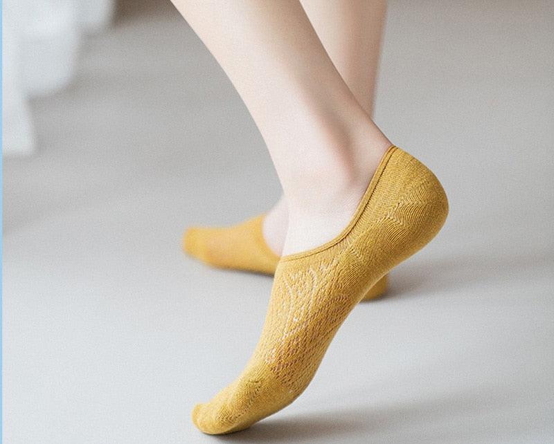 Stevvex yellow mesh footie socks no-show ankle socks on Tampa Home & Garden Store