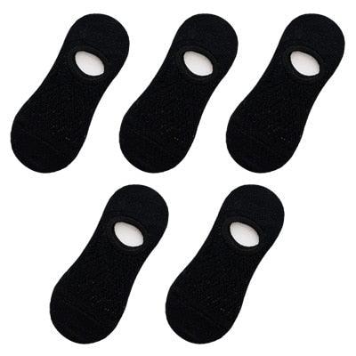 No-show ankle socks for women, five black pairs, footie style on Tampa Home & Garden Store